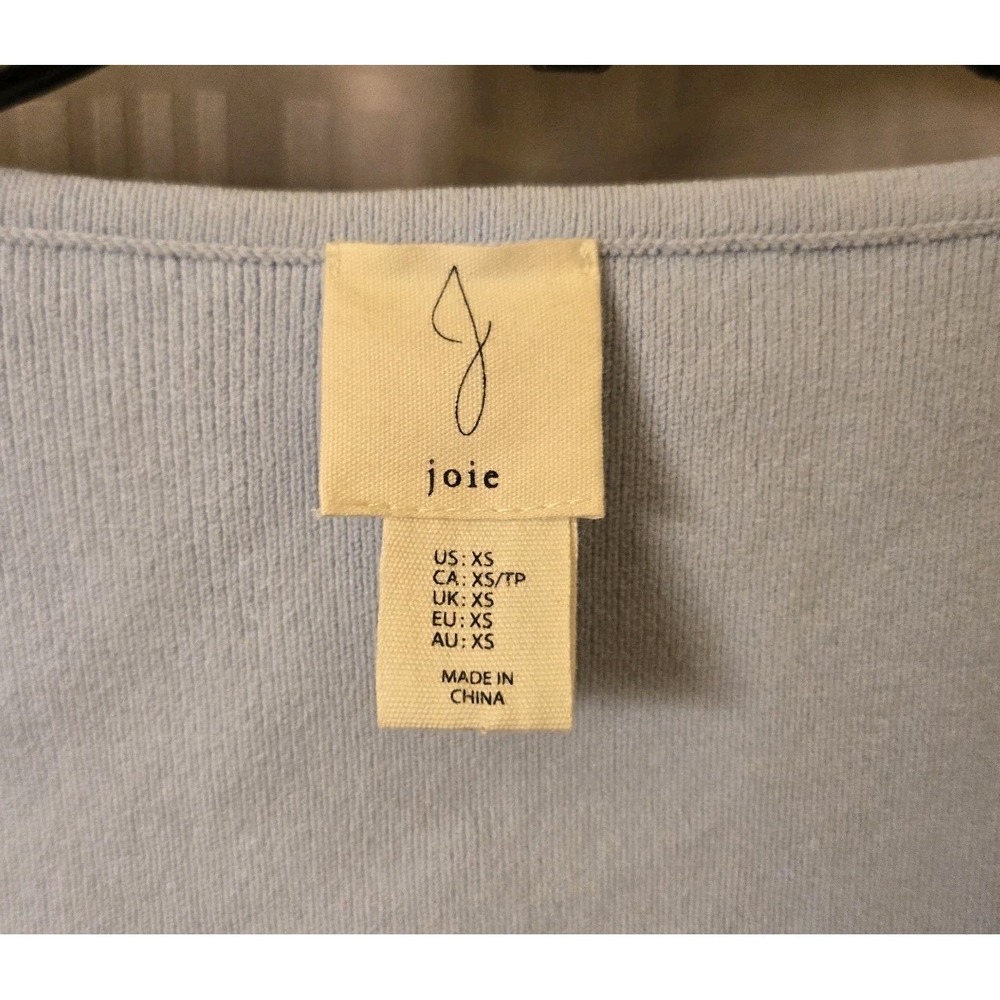 Joie Light Blue Sheer Puff Sleeves Womens Tunic Blouse X-Small Fairy Whimsical - Picture 4 of 5
